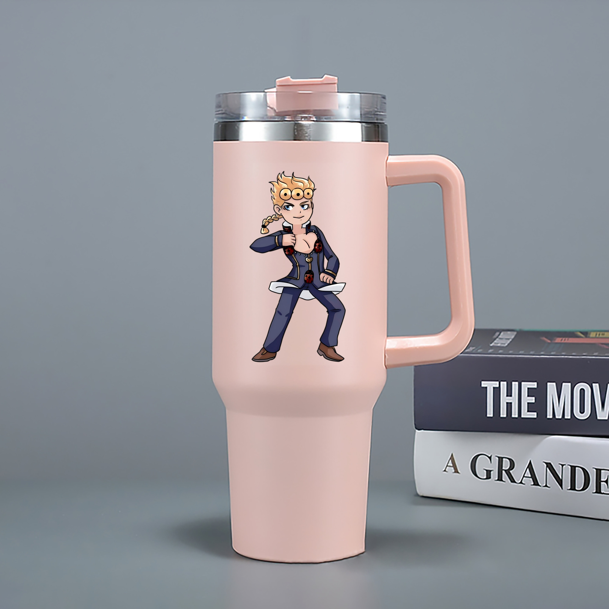 （画像用） ジョジョの奇妙な冒険 ジョルノ?ジョバァーナ JoJo's Bizarre Adventure Giorno Giovanna 1200mL車用タンブラー（カラープリント）